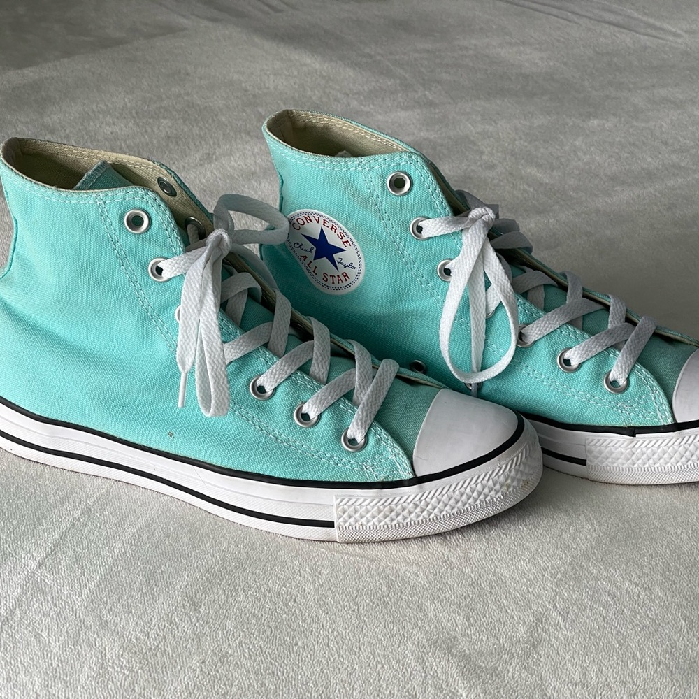 Converse All-Star high top light blue aqua sneakers